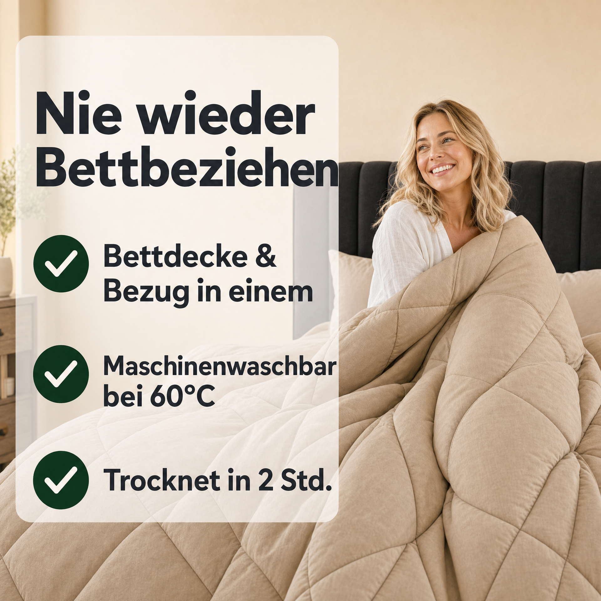 EasyComfort™ - Die waschbare 2in1 Bettdecke, die Bettwäsche überflüssig macht