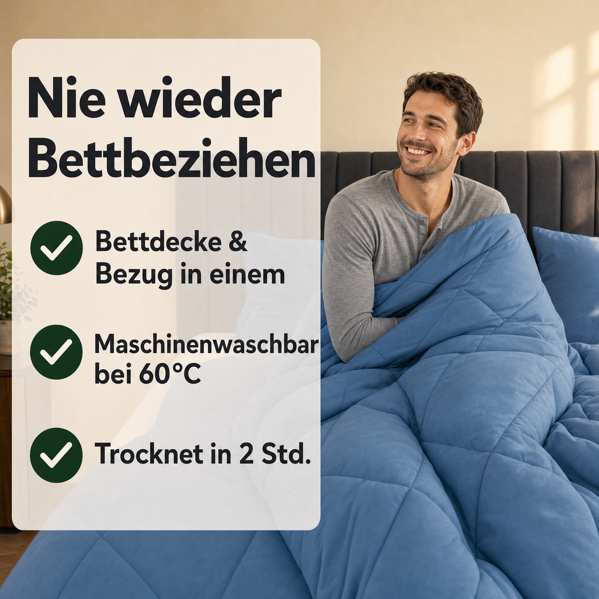 EasyComfort™ - Die waschbare 2in1 Bettdecke, die Bettwäsche überflüssig macht