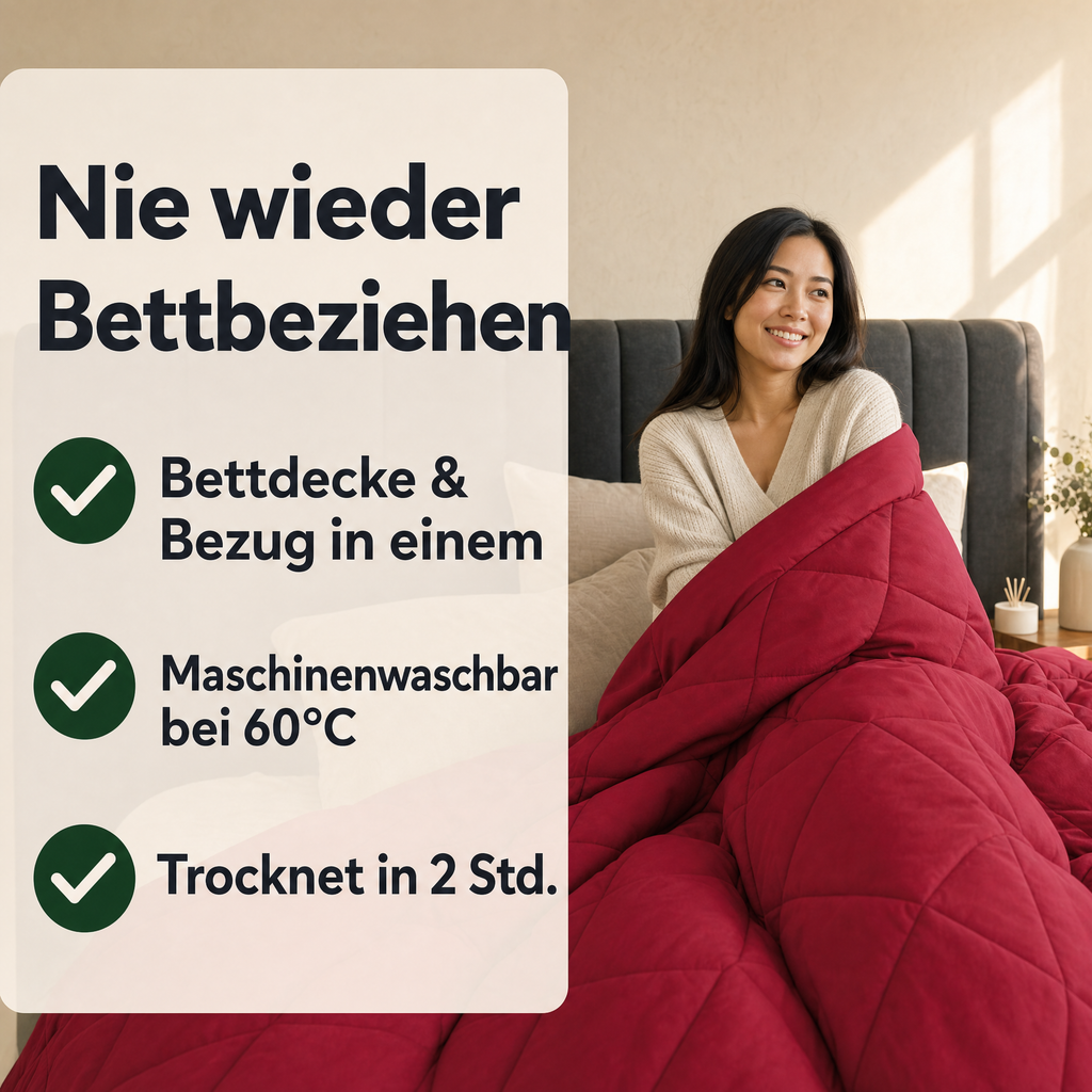 EasyComfort™ - Die waschbare 2in1 Bettdecke, die Bettwäsche überflüssig macht