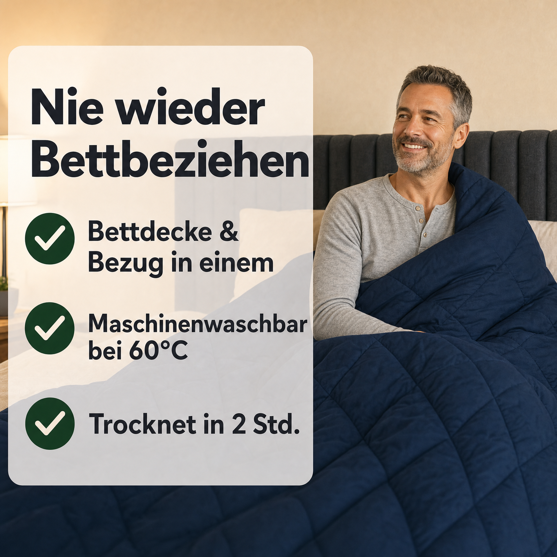 EasyComfort™ - Die waschbare 2in1 Bettdecke, die Bettwäsche überflüssig macht