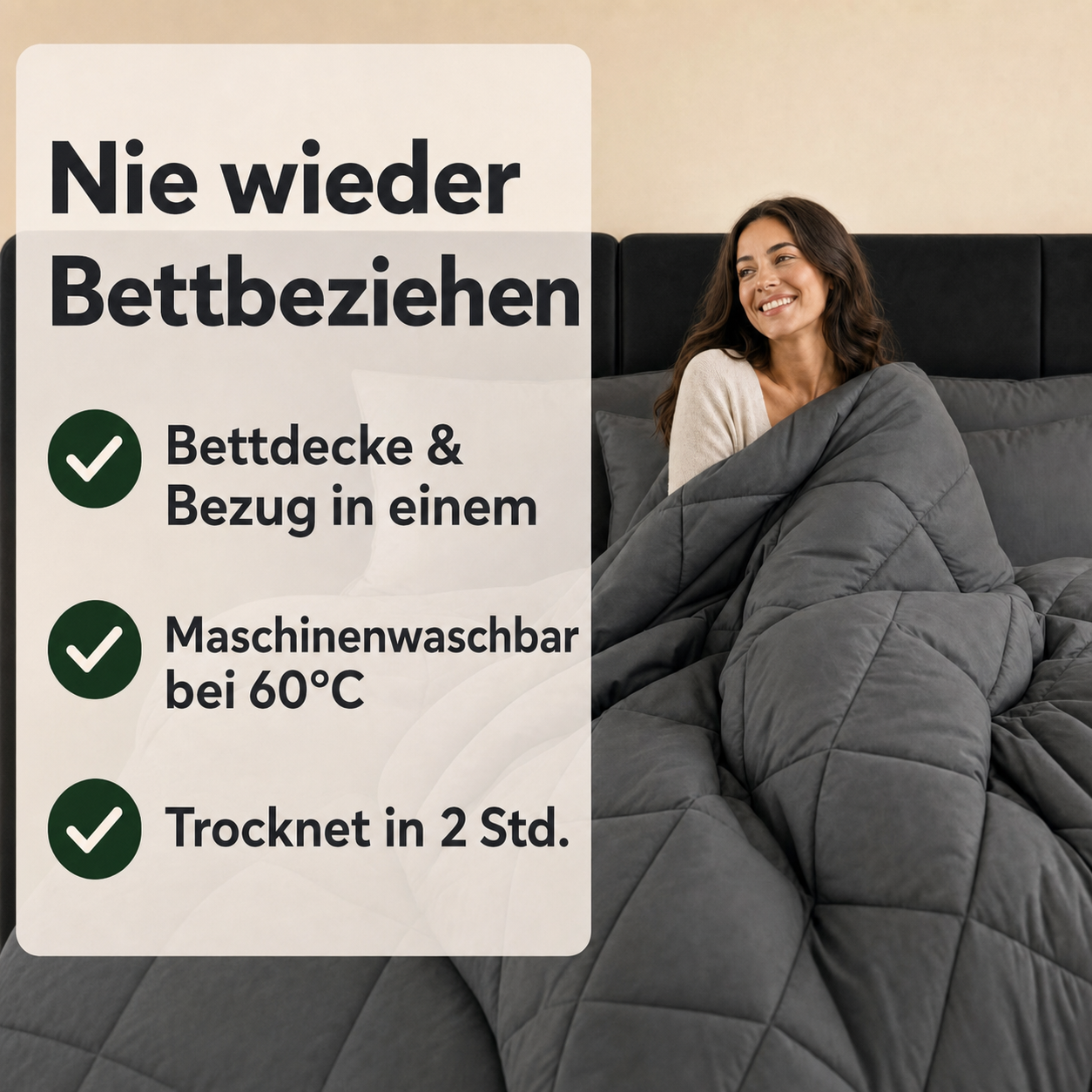 EasyComfort™ - Die waschbare 2in1 Bettdecke, die Bettwäsche überflüssig macht