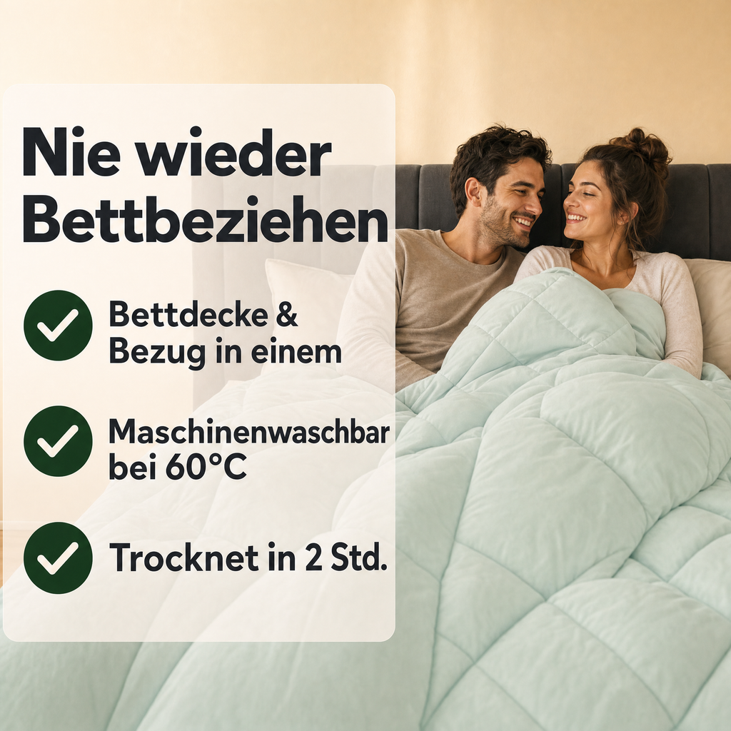 EasyComfort™ - Die waschbare 2in1 Bettdecke, die Bettwäsche überflüssig macht