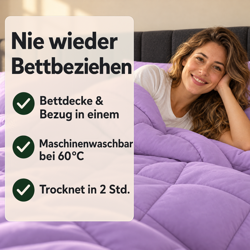 EasyComfort™ - Die waschbare 2in1 Bettdecke, die Bettwäsche überflüssig macht