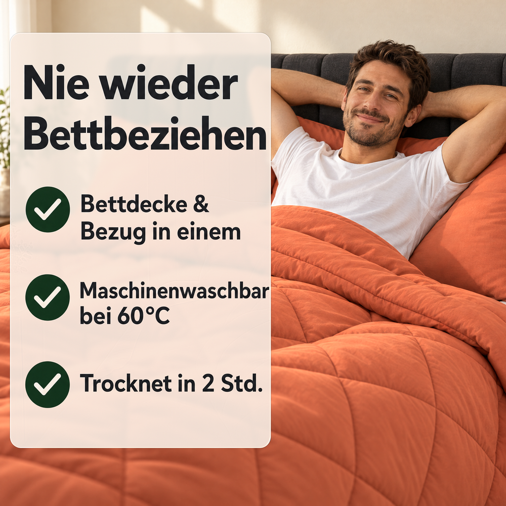 EasyComfort™ - Die waschbare 2in1 Bettdecke, die Bettwäsche überflüssig macht